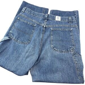 VTG Riders by Lee Carpenter Jeans Mens 32x27 Blue Denim Relaxed Fit Work Skate